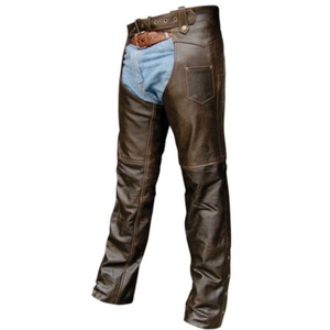 Custom Made Vintage Biker Pants Classic Waterproof Motorcycle Auto Racing <b>Leather</b> <b>Chaps</b> Adults Sportswear Menswear Riding Wear - Product Image 2