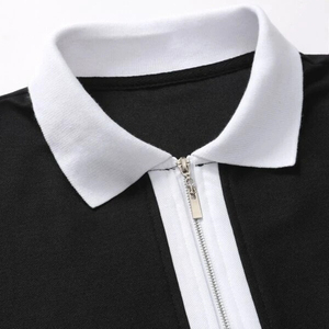 เสื้อโปโลชาย แขนสั้น ทรงปกติ ดีไซน์กระเป๋าแบบถัก สีตัดต่อ สไตล์ลำลอง - Product Image 5