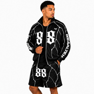 Custom Black Full Zip Track <b>Jacket</b> and Shorts Set <b>Gothic</b> Summer Windbreaker Tracksuit Nylon Men's Shorts Windbreaker Hoodies USA - Product Image 6