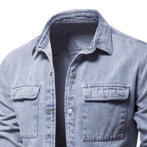 Veste en jean unisexe à prix abordable, respirante, avec logo personnalisé, très vendue, confortable, style décontracté, à capuche, streetwear - Product Image 1
