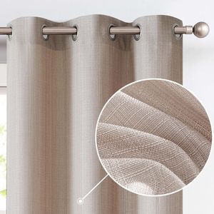 Juego de Cortinas de Ventana con Textura de Lino de 84 Pulgadas, Color Taupe, con Ojales, Cortinas Filtrantes de Luz para Dormitorio y Sala de Estar, 2 Paneles - Product Image 1