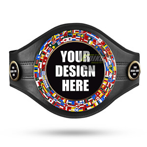 Ceinture de championnat de lutte personnalisée avec logo, ceinture de titre d'arts martiaux pour adultes, sangle en cuir, design de plaque métallique pour l'entraînement de boxe - Product Image 1