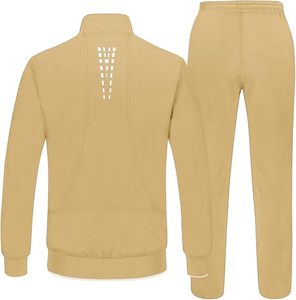 Chándal Deportivo Transpirable de Color Sólido para Hombre, con Cierre Completo, Cuello con Media Cremallera, Bolsillos Laterales, Corte Regular, para Primavera - Product Image 2