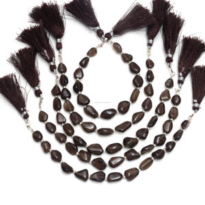 Fabulosa forma de caída suave de cuarzo ahumado marrón Natural 8 pulgadas 9X14 MM hebra de piedras preciosas Premium para la fabricación de joyas DIY - Product Image 1