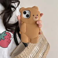 Casing Handphone Silikon Lembut Anti Benturan Motif Beruang Kartun 3D Lucu untuk iPhone 13/14/15/16