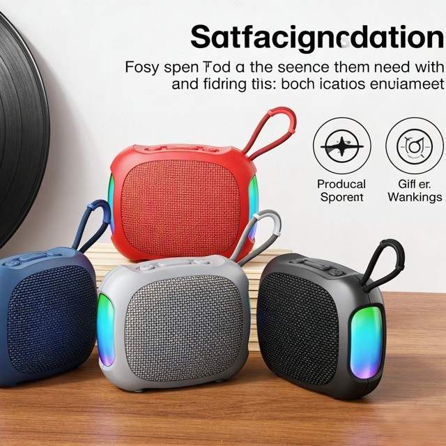 W18 Portable Handle Speaker Wireless Audio Speaker with FM Radio Heavy Bass Outdoor Desktop Speaker Accessories Music Player