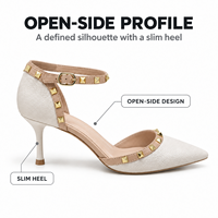 Damen Strass Stiletto High Heels Pumps Geschlossene Zehenpartie Brautsandalen für Frühling Sommer Herbst