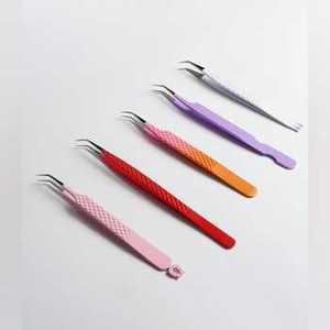 Pinzas de Acero Inoxidable de Alta Calidad para Extensión de Pestañas, Pinzas Profesionales de Marca Privada para Pestañas de Volumen y Clásicas - Product Image 1
