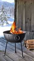 Brasero portable en acier pour extérieur, jardin, camping, patio, cour, avec support