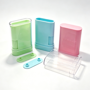 Tube de baume carré en plastique avec bouchon à clapet, sérigraphié rose et vert, emballage cosmétique anti-fuite pour déodorant - Product Image 3