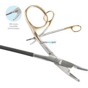 Portaagujas TC Gold Gillies – Inserto de Carburo de Tungsteno, Mangos Asimétricos, Sin Bloqueo con Tijeras, Perfil Mini 0.4mm - Product Image 2