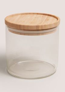Pot à épices en verre transparent avec couvercle en bois, design bohème, fait main, hermétique, écologique, rangement pour comptoir de cuisine - Product Image 2
