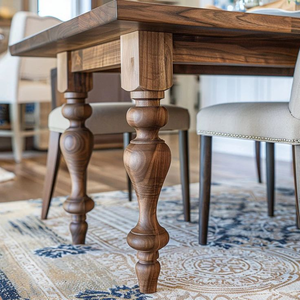 Patas de mesa de comedor de madera maciza cónica personalizada, muebles de madera hechos a mano modernos, postes de soporte, acabado pulido - Product Image 6