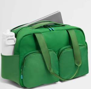 Sac de sport pliable en nylon vert unisexe – Sac de grande capacité pour la gym, les voyages, le sport et le fitness avec compartiment à chaussures - Product Image 5