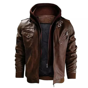 Pakistani Leather Wholesale Custom Men Genuine Leather Jackets Motorcycle Leather Jacket Cowhide Jacket - Product Image 2