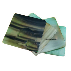 Sous-verres modernes en pierre de corne pour ustensiles de cuisine et restaurants, lot de 4, design à carreaux en corne - Product Image 1