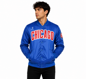 Customizable American Baseball Uniform for Men Winter <b>Fleece</b>-Lined Varsity Jacket Casual Top Silk Zipper Button Embroidered - Product Image 4