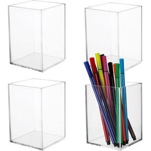 Portalápices multiusos de acrílico para bolígrafos y lápices, diseño portátil, productos de oficina - Product Image 2