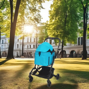 Lightweight Foldable 4-<b>Wheel</b> Pet Stroller Cat dog Carrier for Small Dogs Shock Absorbers 20kg Capacity Compatible Bike Travel - Product Image 1