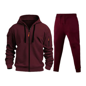 Unisex Winter Fleece Lined Breathable Cotton Sporty Tracksuit Set Full <b>Zip</b> <b>Hooded</b> Joggers Sweatpants Pockets Jogging Warm - Product Image 6