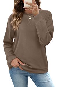 Camiseta Básica de Manga Larga para Mujer, Tejido Jersey de Algodón Suave, Ecológica, Anti-Pilling, para el Invierno, Prenda Esencial para el Día a Día - Product Image 4