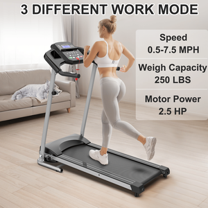 Tapis Roulant Pieghevole da 2.5HP per Uso Domestico, 12 Programmi Preimpostati, Velocità 7.5 MPH, Capacità 250 Libbre, Macchina Fitness per Corsa, Jogging e Camminata - Product Image 2