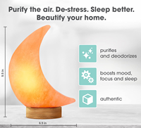 Lampe lune en sel rose de l'Himalaya naturel sculpté, lumière d'ambiance pour chambre à coucher, décoration intérieure