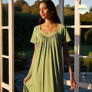 ชุดนอนยาวพิมพ์ลายดอกไม้ของผู้หญิงชุดนอนสไตล์ตะวันตกแบบลำลองหรูหราเสื้อผ้าใส่นอนสำหรับกลางคืนและชุดนอน - Product Image 6