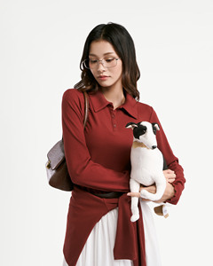 Camiseta de Punto de Manga Larga Casual para Mujer, de Alta Calidad, Ajustada, con Logotipo Bordado, Transpirable, Ecológica - Product Image 4