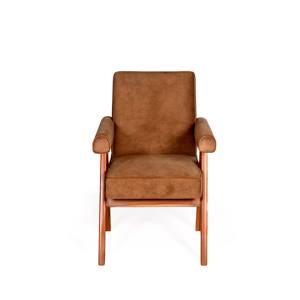 Silla de Oficina Tapizada Estilo Pierre Jeanneret, Silla de Escritorio con Patas en V de Madera Maciza y Tela de Terciopelo para Espacio de Trabajo Ejecutivo, Venta al Por Mayor - Product Image 5