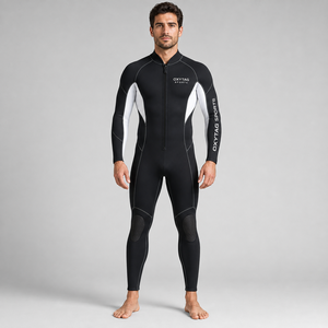 Combinaison de plongée en néoprène à manches longues Oxytag Sports, col roulé, coupe ajustée, séchage rapide, couleur unie, fermeture éclair sur le devant - Product Image 1