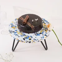 SS CRAFT INDIA Support à gâteau multi-résine aspect marbre, moule en silicone, finition polie, léger, design personnalisable pour décorateurs