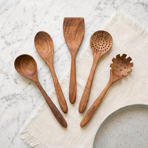 Collection de couverts haut de gamme en acier inoxydable et bois, fourchettes, cuillères, couteaux, vaisselle pour la maison, les restaurants, les hôtels et la restauration - Product Image 1