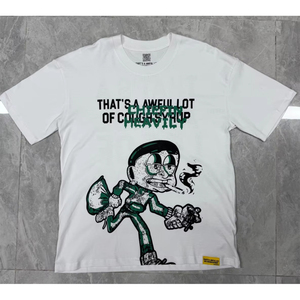 Camisetas de Algodón con Estampado Gráfico Personalizado, 100% Algodón, Estilo Urbano, Tallas Grandes, para Hombre y Mujer, OEM, ODM, Impresión por Serigrafía, Venta al Por Mayor - Product Image 3