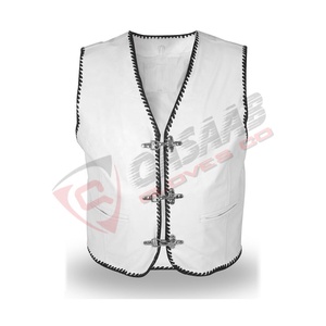 Chaleco transpirable de cuero genuino para motocicleta, diseño personalizado, con cremalleras cortas, chalecos de cuero de vaca para mujer - Product Image 4