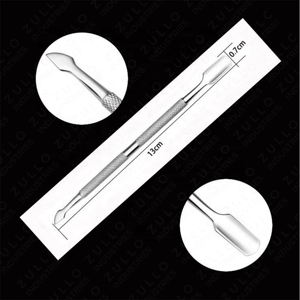 Outil professionnel en acier inoxydable à double extrémité pour nettoyer et racler les cuticules des ongles, pour la manucure, la pédicure, le nail art et les soins en salon - Product Image 3