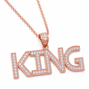Colgante con Letra King, Plata 925, Forma Redonda, Diamante Moissanita, Joyería Hip Hop para Hombre, Regalo de Propuesta - Product Image 5