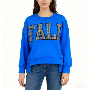 Pull en maille à col rond pour femme, couleur lavande, avec broderie de lettres Hawaïennes, coupe classique, style décontracté pour l'automne - Product Image 4