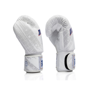 Gants de boxe blancs personnalisés avec impression de lettres, en cuir PU, pour entraînement de Muay Thai, mitaines de frappe, équipement de sparring graphique, vente en gros OEM - Product Image 4