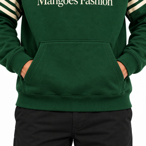 Sweat-shirt à capuche vert pour homme, coupe ample, en molleton de coton, logo sur le devant, vêtements décontractés d'hiver, fabricants professionnels sur mesure pour hommes - Product Image 5