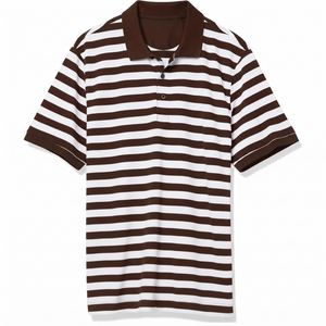 Camisa de Hombre Personalizada, Estilo Vintage, con Botones, Logotipo Frontal, Manga Corta, Transpirable, de Lona, Poliéster/Algodón, Tejida - Product Image 1