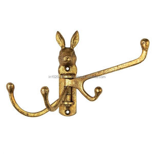 Heavy duty vintage style brass wall hooks <b>for</b> sturdy home <b>hanging</b> and sophisticated antique wall decoration - Product Image 5