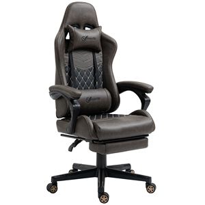 Sedia da Ufficio Ergonomica Marrone con Schienale Alto, Girevole e Reclinabile, Supporto Lombare, Certificata BIFMA, Poltrona Direzionale in Legno - Product Image 1
