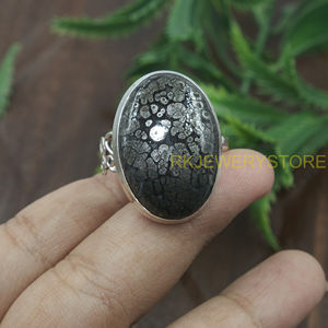 Large <b>Marcasite</b> Stone 925 Sterling Silver Handmade Statement <b>Ring</b> Vintage Oval Cabochon Designer Jewelry Women Gift for unisex - Product Image 5