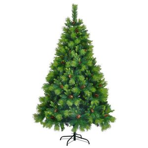 6FT Pre-Lit Grass Green Christmas Tree with Wreath and Garland Large Pine Branches Artificial Christmas Set WI - Product Image 2