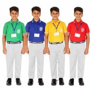 Uniforme Escolar, Camiseta de Algodón para Niños, Uso Diario, con Logotipo Escolar Impreso, Exportador de India, Precio al por Mayor - Product Image 3