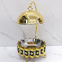 Edelstahl Hängender Chafing Dish Speisenwärmer 8L Golden für Hotel Hochzeit Bankett Buffet Catering