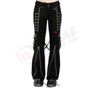 Chaîne de pantalon en cuir faite à la main personnalisée, style gothique, punk gothique, noir vintage, pantalon en coton - Product Image 1