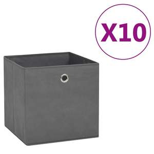 Juego de 10 Cajas de Almacenamiento Cúbicas Plegables de Tela No Tejida Gris para Organización y Ahorro de Espacio - Product Image 1