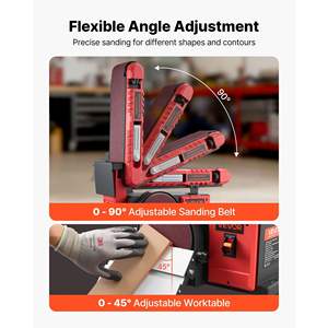 Lijadora Combinada Profesional de 400W con Disco de 6\" y Banda de 4\" x 36\", Mesa de Trabajo Ajustable de 0-45 Grados y Puerto de Recolección de Polvo para Trabajos en Madera - Product Image 4